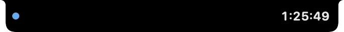 The collapsed notch showing the current task and timer